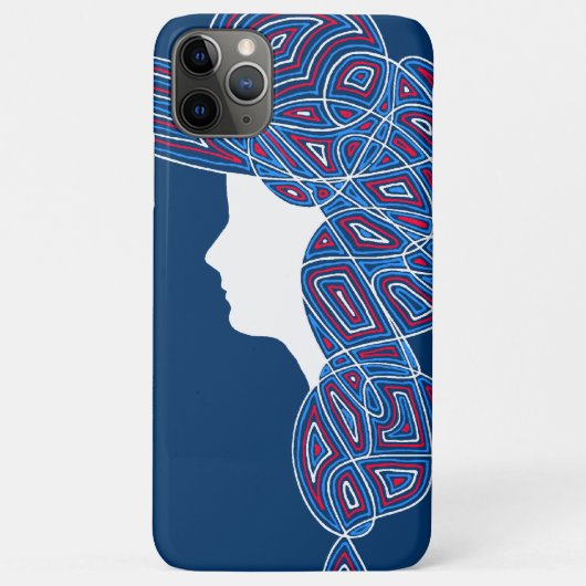 Lady Rood, Wit en Blauw Case-Mate iPhone Case (Achterkant)