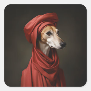 Lady Saluki Hond Vierkante Sticker