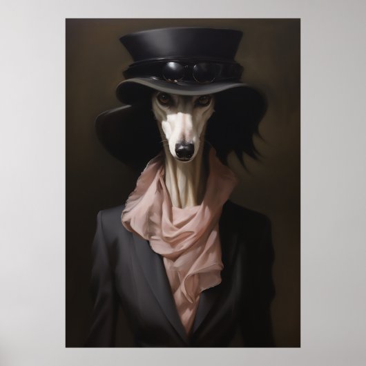 Lady Saluki Top Hoed Poster (Voorkant)