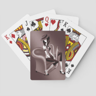Lady Saxofonist - Jazz-Geïnspireerde Speelkaart Pokerkaarten