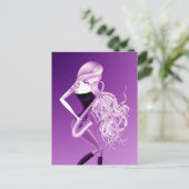 Lady Saxophoniste carte postale violette (Debout devant)