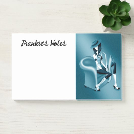 Lady Saxophoniste - Notes post-it inspirées du jaz (Bureau)