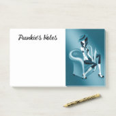 Lady Saxophoniste - Notes post-it inspirées du jaz (Sur un bureau)