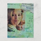 Lady says quiet Mixed Media Collage Briefkaart (Voorkant)