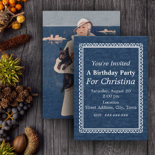  Lady Scotty Terrier Dog Ocean Birthday Kaart