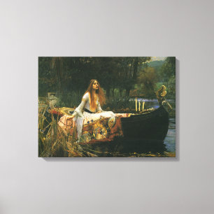 Lady Shalott On Boat door John William Waterhouse Canvas Afdruk