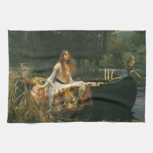 Lady Shalott On Boat door John William Waterhouse Theedoek