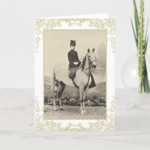 Lady sidesaddle rider carte d'anniversaire