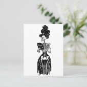 Lady Skeleton Briefkaart (Staand voorkant)