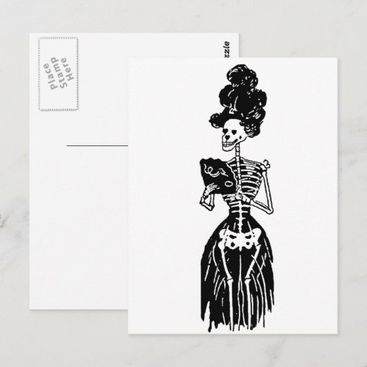 Lady Skeleton Briefkaart (Voorkant / Achterkant)