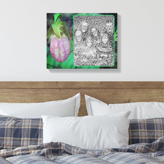 Lady Slipper Orchid Creëer Uw eigen foto Canvas Afdruk (Insitu (Slaapkamer))