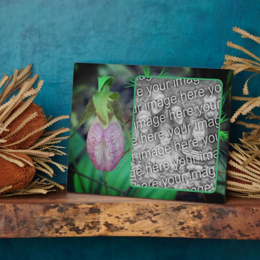 Lady Slipper Orchid Creëer Uw eigen foto Fotoplaat (Zijkant)