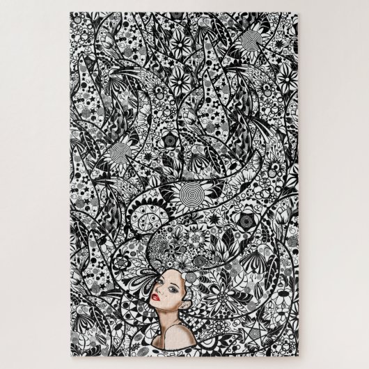Lady Spring Puzzle - Fleurs Coiffeuse - Peinture (Vertical)