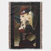 Lady Steampunk Victoriaans Rood Deken (Voorkant Verticaal)