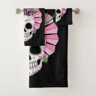 Lady Sugar Skull Bad Handdoek
