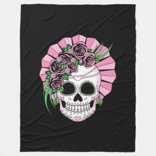 Lady Sugar Skull Fleece Deken