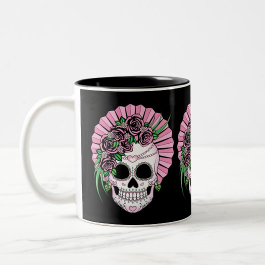 Lady Sugar Skull Tweekleurige Koffiemok (Links)