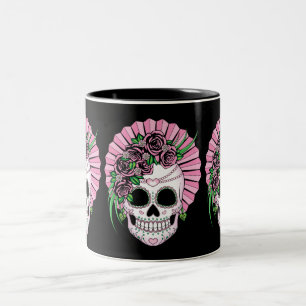 Lady Sugar Skull Tweekleurige Koffiemok
