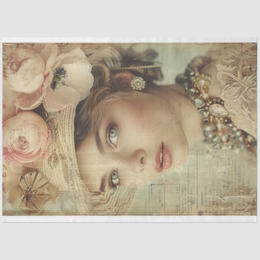  Lady uit Jazz Era Decoupage Tissuepapier (Voorkant)