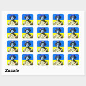 Lady Ukraine Vierkante Sticker (Vel)