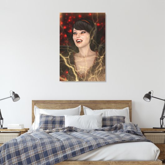 Lady Vamp Canvas Afdruk (Insitu (Slaapkamer))