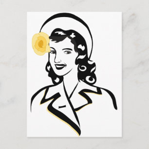 Lady van 1940 briefkaart