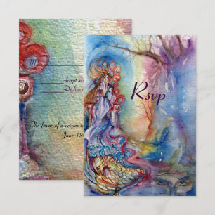 LADY van het merk, levendige blauwe roze rsvp Kaart