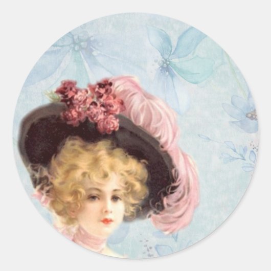 Lady victorienne dans Sticker Casquette plumé (Devant)