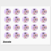 Lady Victorienne Jolie Violet Petits Stickers Rond (Feuille)