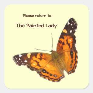 Lady vlinder boekenplaat ~ sticker