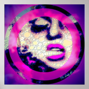 Lady W/Attitude Florescent Abstract Art Decor Poster