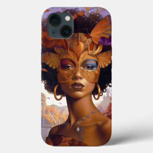 Lady Wearing Mask Black Fantasy Art iPhone 13 Hoesje