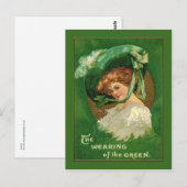 Lady Wears the Green voor St Patrick Briefkaart (Voorkant / Achterkant)