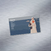  Lady White Suit Scotty Terrier Dog Ocean Visitekaartje Magneet (Voorbeeld)