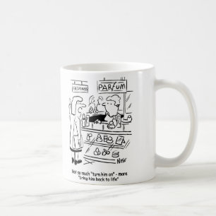 Lady wil een parfum om haar man weer tot leven te koffiemok