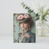 Lady with a Nature Hat Briefkaart (Staand voorkant)