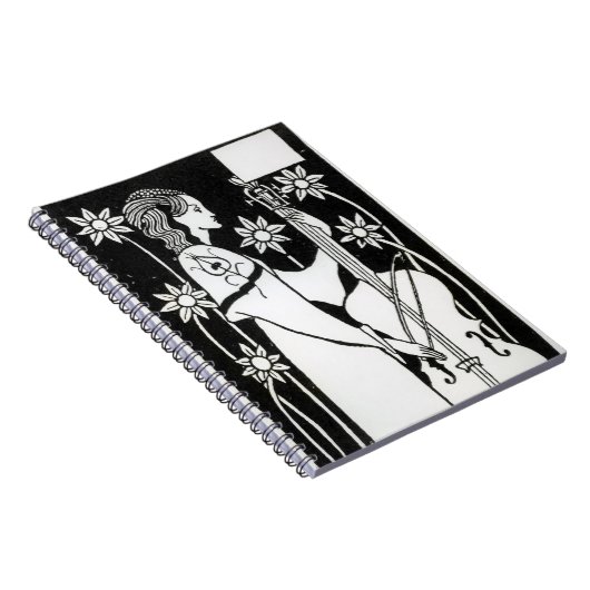 Lady with Cello, van Le Morte d'Arthur (litho) Notitieboek (Rechterzijde)