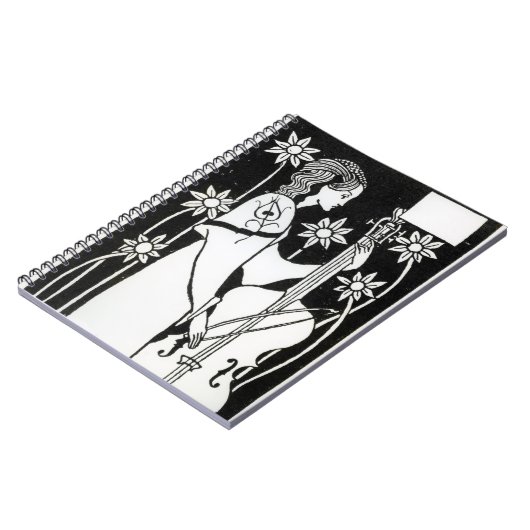 Lady with Cello, van Le Morte d'Arthur (litho) Notitieboek (Linkerzijde)