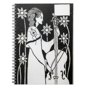 Lady with Cello, van Le Morte d'Arthur (litho) Notitieboek