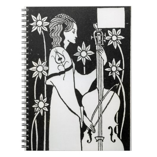 Lady with Cello, van Le Morte d'Arthur (litho) Notitieboek (Voorkant)