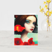 Lady with Poppies Toutes les occasions Carte (Fleur jaune)