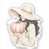 Lady with the pumpkin sticker (Voorkant)