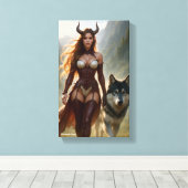 Lady Wolf Canvas Afdruk (Insitu (Houten vloer))