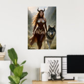 Lady Wolf Demoness Poster (Thuiskantoor)