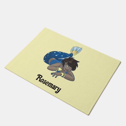 Lady zeemeermin aangepaste naam deurmat (Schuin)