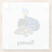 Lady zeemeermin aangepaste naam glazen onderzetter (Achterkant)