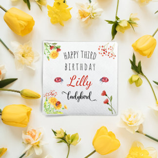 Ladybird Baby Meisje Schattige Lente Zomer Verjaar Servet