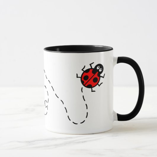 Ladybird Heart Pattern Combo Mok, 325 ml Mok (Rechts)