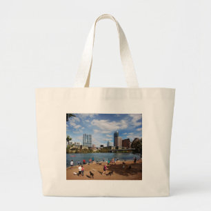 Ladybird Lake Dog Park Austin Texas Skyline Grote Tote Bag