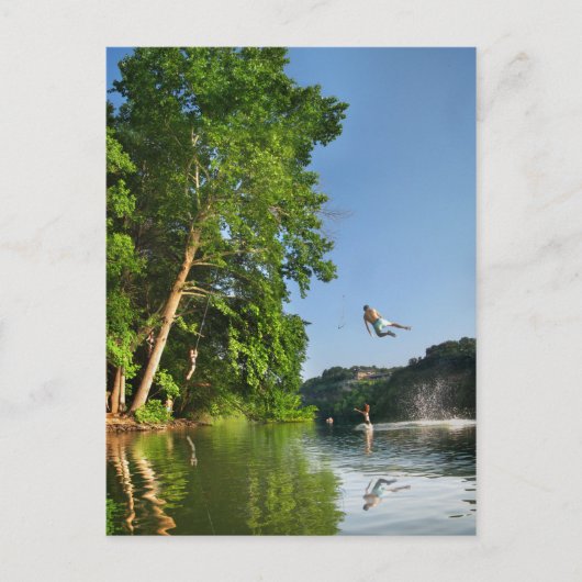 Ladybird Lake Rope Swing - Austin Texas Briefkaart (Voorkant)